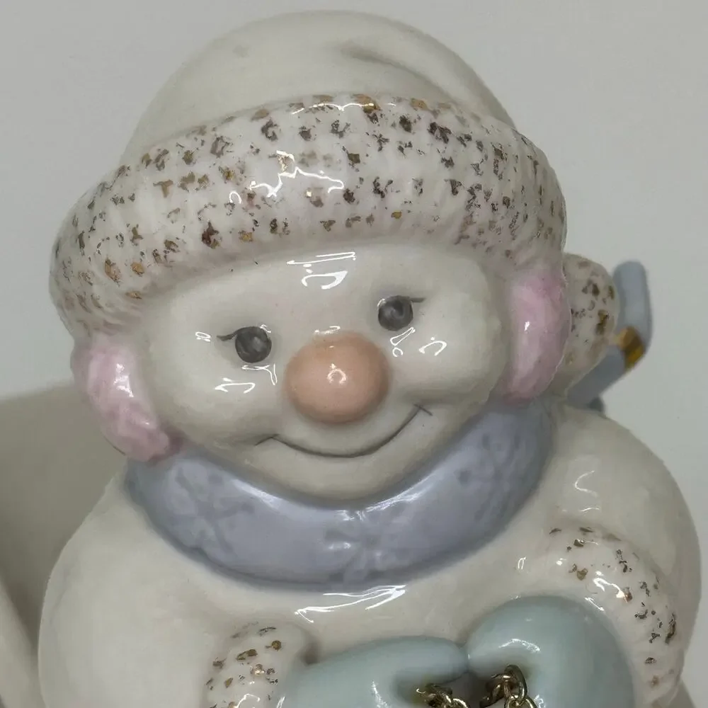 Lenox Snowman on Sled Votive